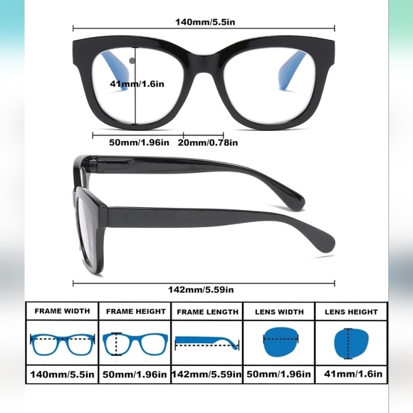 3 pk oversized reading glasses nwot black and leapord print - Picture 2 of 5